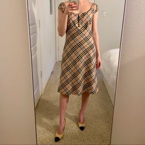 Vintage Burberry London Dress in Check / Plaid